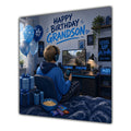 Grandson Birthday Card Gamer Blue Bedroom Snacks
