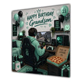 Grandson Birthday Card Gamer 21 Mint Green Room
