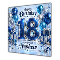 Nephew 18th Birthday Card Blue Silver Balloons Stars