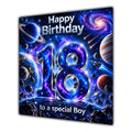 Boy 18th Birthday Card Space Galaxy Planets Stars