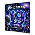 Boy 19th Birthday Card Space Galaxy Planets Stars