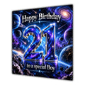 Boy 21st Birthday Card Space Galaxy Planets Stars