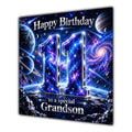 Grandson 11th Birthday Card Space Galaxy Planets Stars