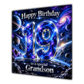 Grandson 19th Birthday Card Space Galaxy Planets Stars