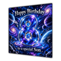Son 8th Birthday Card Space Galaxy Planets Stars