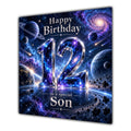 Son 12th Birthday Card Space Galaxy Planets Stars
