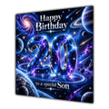Son 20th Birthday Card Space Galaxy Planets Stars