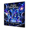 Nephew 14th Birthday Card Space Galaxy Planets Stars
