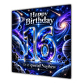 Nephew 16th Birthday Card Space Galaxy Planets Stars