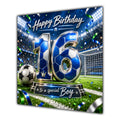 Boy 16th Birthday Card Blue Football Stadium