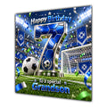 Grandson 7th Birthday Card Blue Football Stadium