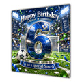 Son 6th Birthday Card Blue Football Stadium