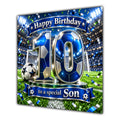 Son 10th Birthday Card Blue Football Stadium