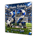 Son 12th Birthday Card Blue Football Stadium