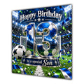 Son 13th Birthday Card Blue Football Stadium
