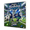 Son 14th Birthday Card Blue Football Stadium