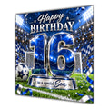 Son 16th Birthday Card Blue Football Stadium