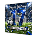 Son 17th Birthday Card Blue Football Stadium