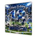 Son 18th Birthday Card Blue Football Stadium