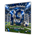 Son 19th Birthday Card Blue Football Stadium