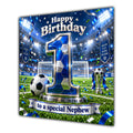 Nephew 1st Birthday Card Blue Football Stadium