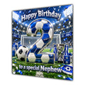 Nephew 2nd Birthday Card Blue Football Stadium