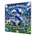 Nephew 3rd Birthday Card Blue Football Stadium