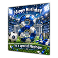 Nephew 8th Birthday Card Blue Football Stadium