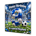 Nephew 9th Birthday Card Blue Football Stadium