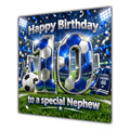 Nephew 10th Birthday Card Blue Football Stadium