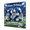 Nephew 12th Birthday Card Blue Football Stadium