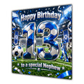 Nephew 13th Birthday Card Blue Football Stadium