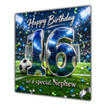 Nephew 16th Birthday Card Blue Football Stadium