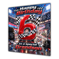 Grandson 6th Birthday Card Racing Cars Chequered Flags