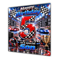 Son 5th Birthday Card Racing Cars Chequered Flags