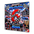 Son 6th Birthday Card Racing Cars Chequered Flags
