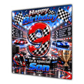 Son 9th Birthday Card Racing Cars Chequered Flags