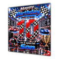 Son 10th Birthday Card Racing Cars Chequered Flags