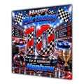 Nephew 10th Birthday Card Racing Cars Chequered Flags