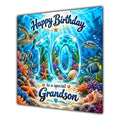 Grandson 10th Birthday Card Under the Sea Turtle Ocean