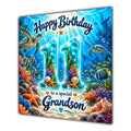 Grandson 11th Birthday Card Under the Sea Turtle Ocean