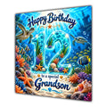 Grandson 12th Birthday Card Under the Sea Turtle Ocean