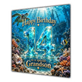 Grandson 14th Birthday Card Under the Sea Turtle Ocean