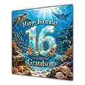 Grandson 16th Birthday Card Under the Sea Turtle Ocean