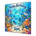 Son 5th Birthday Card Under the Sea Ocean Animals