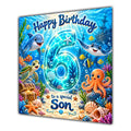 Son 6th Birthday Card Under the Sea Ocean Animals