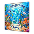 Son 7th Birthday Card Under the Sea Ocean Animals