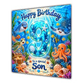Son 9th Birthday Card Under the Sea Ocean Animals