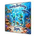 Son 13th Birthday Card Under the Sea Ocean Animals