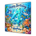 Nephew 4th Birthday Card Under the Sea Ocean Animals